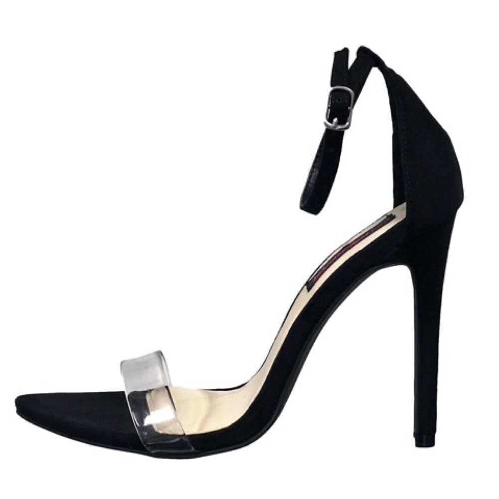Black and Clear Strap Heels